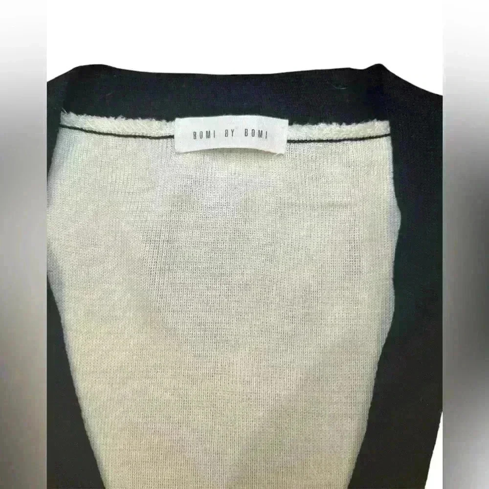 BOMI BY BOMI Cream & Black Long Cardigan Size Small - Picture 5 of 5